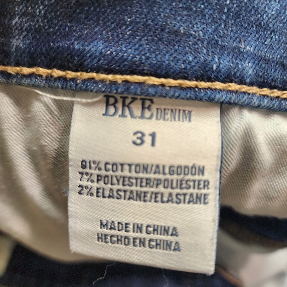 BKE Denim Womens Skinny Jeans Medium Wash Distressed Ripped Size 31 Stretch - Picture 5 of 8
